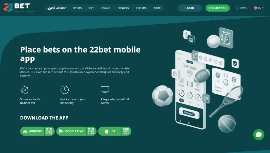 Download the 22BET Kenya mobile app