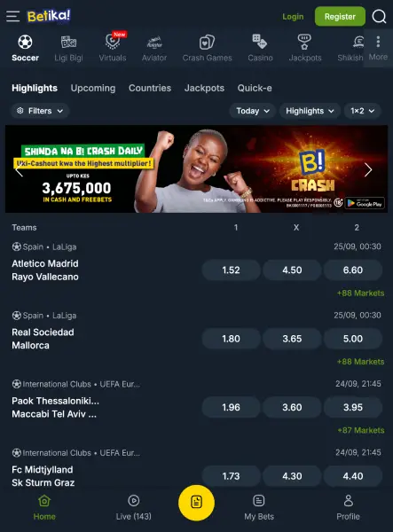 Betika Kenya official betting website