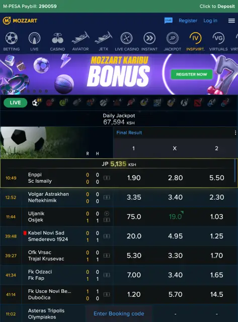 Official MozzartBet betting website