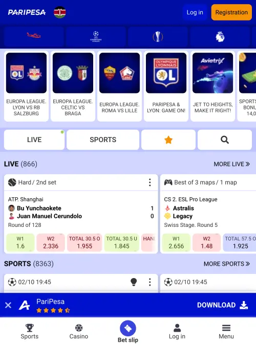 Official PariPesa Kenya betting website